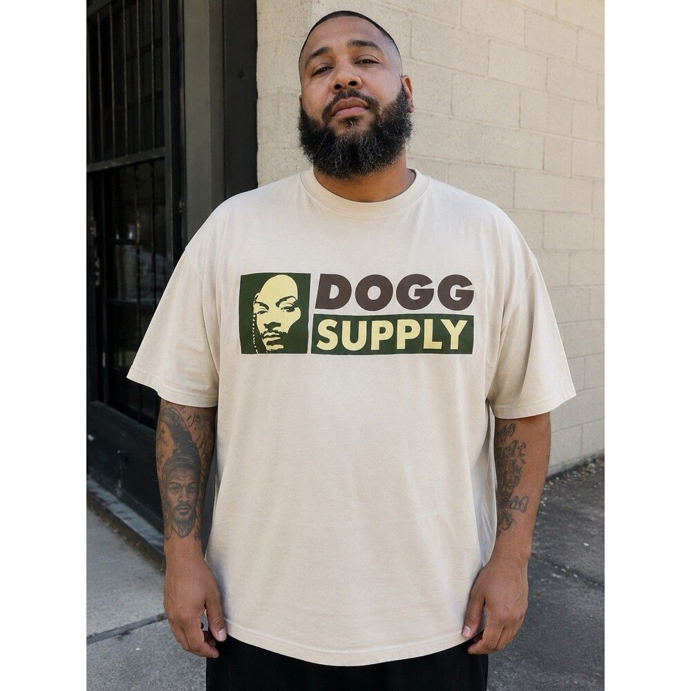 Dogg Supply by Snoop Dogg Mens 3XL Cream Graphic T-Shirt Hip Hop Rap Retro 90s